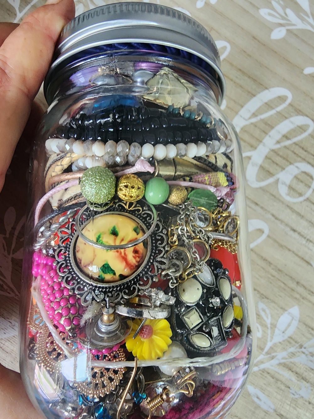 Mystery Jewelry Jar For Making Crafts DIY Beads Earrings Lot Bundle